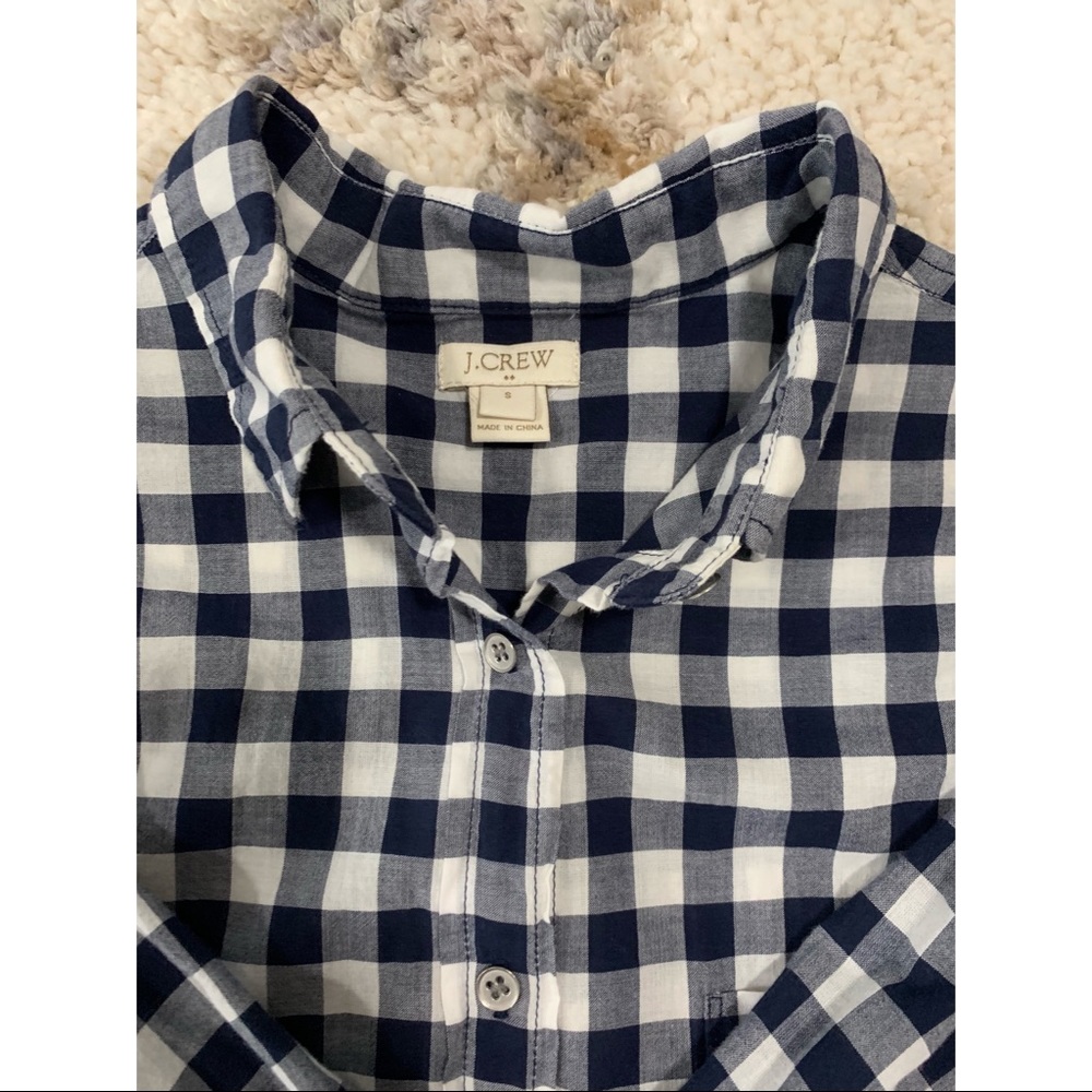 JCrew factory Gingham Button Up Boy Fit